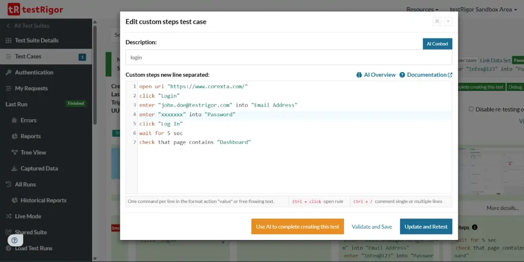 Log in to the Application and Check Dashboard