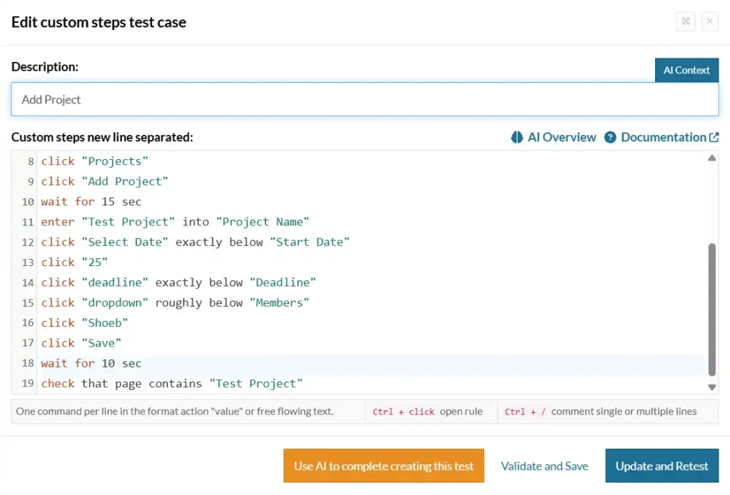 Add a Project into TestRigor