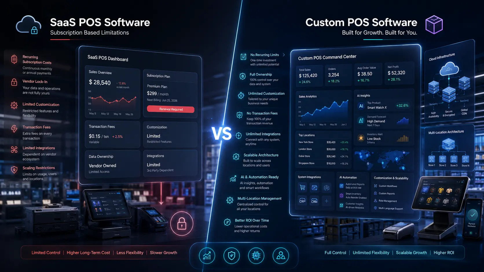 Custom POS Software vs. SaaS POS