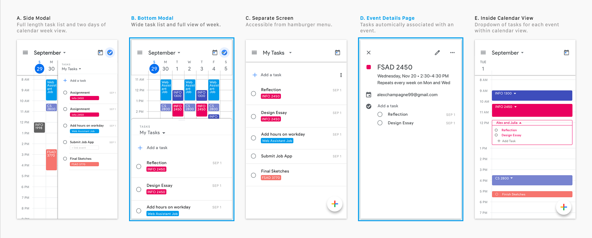 Google Calendar Task Examples