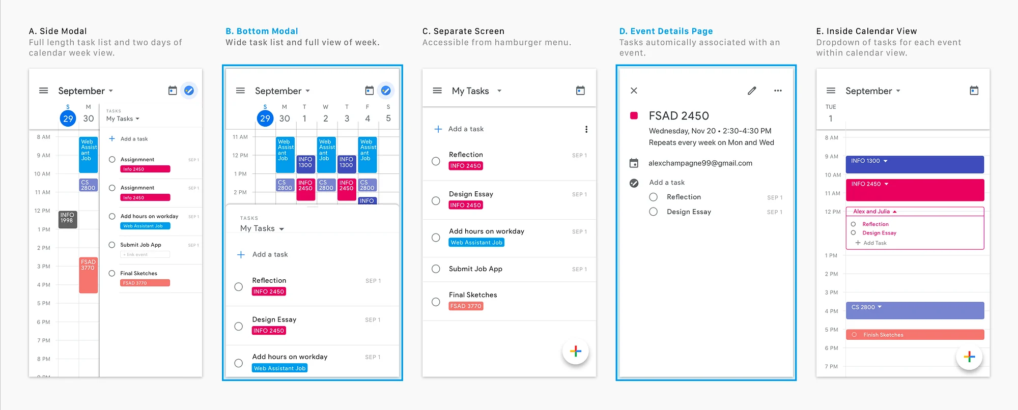 Google Calendar Task Examples